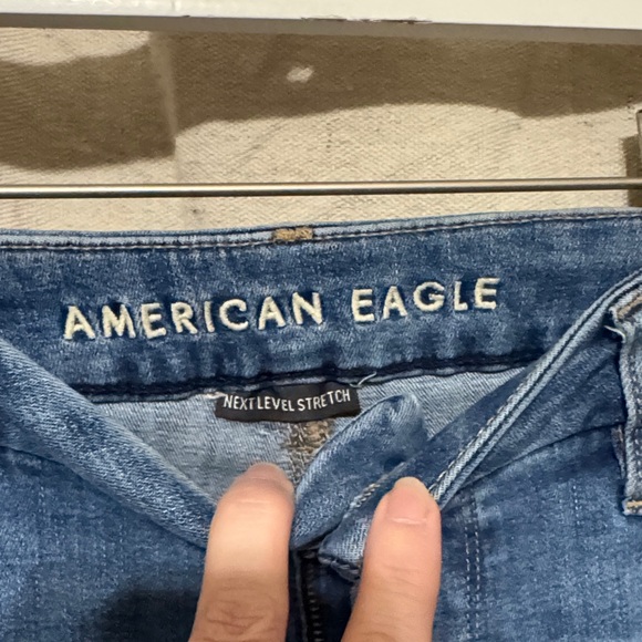 American Eagle Curvy Super Hi-Rise Flare Jeans Next Level Stretch 8 Reg - Picture 2 of 7